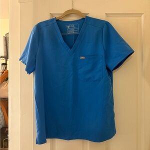 Figs Capri blue scrub top and bottom